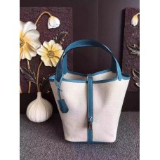 Hermes Picotin Lock Canvas Blauw