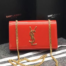 YSL lakleren kettingtas 22cm rood