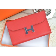 Hermes H Portemonnee Rood Zilver