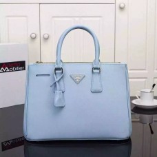 Prada Galleria Tas 2274 Saffiano Leer 33cm Lichtblauw