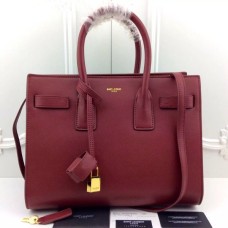YSL Wine Downtown Tote Koe Lederen Tassen