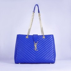 YSL Saint Laurent Monogram Boodschappentas Blauw