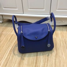 Hermes Lindy 30cm handtas elektrisch blauw zilver