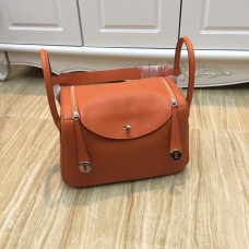 Hermes Lindy 30cm handtas oranje zilver