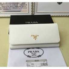Prada 1M1132 Portemonnee Saffiano Leder Wit