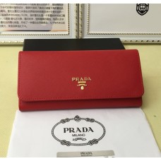 Prada 1M1132 Portemonnee Saffiano Leder Rood