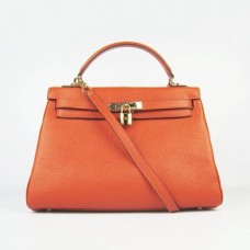 Hermes Kelly 32cm Togo leer 6108 oranje gouden
