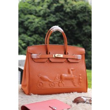 Hermes Birkin paard Togo leer oranje 35cm