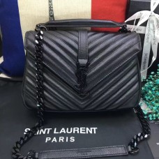 YSL Top Handvat Schoudertas 24cm Zwart Zwart