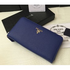 Prada Portemonnee met Rits 1M0506 Blauw