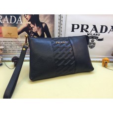 Prada leren etui voor heren 3313 zwart