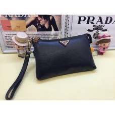 Prada leren etui voor heren 3316 zwart