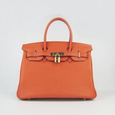 Hermes Birkin 30cm Togo lederen handtassen oranje goud
