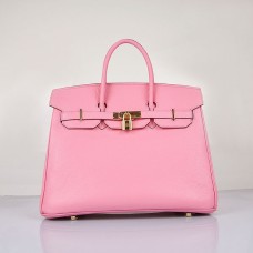 Hermes Birkin 35cm Togo lederen handtassen Cherry Pink Golden