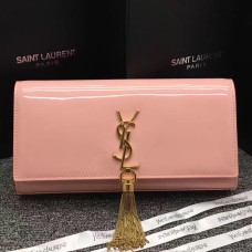 YSL Lakleer Tassel Clutch 27cm Roze