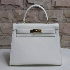 Hermes Kelly 28cm Epsom lederen handtas wit goud