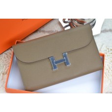 Hermes H Portemonnee Grijs Zilver
