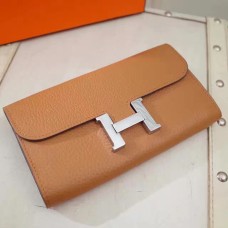 Hermes Constance Portemonnee Togo Leer Camel