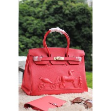 Hermes Birkin paard Togo leer rood 35cm