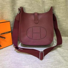 Hermes Evelyne III Togo Leren Crossbodytas Bordeauxrood