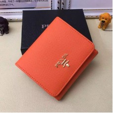 Prada 1M0176 Portemonnee Saffiano Leer in Oranje