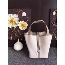 Hermes Picotin Lock Canvas Grijs