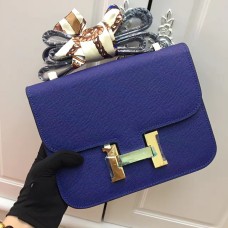 Hermes Constance tas 23cm Epsom leer elektrisch blauw goud