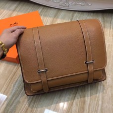Hermes Steve Heren Crossbody Leren Tas Bruin