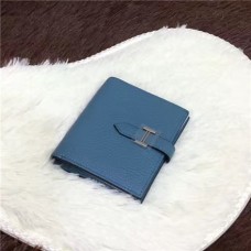 Hermes Bi-Fold Portemonnee H006 blauw