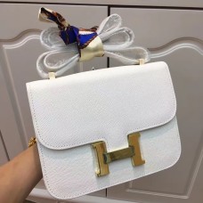 Hermes Constance tas 23cm Epsom leer wit goud