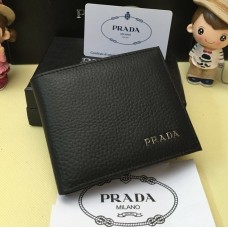 Prada Leren Portemonnee voor Heren 0334 Zwart