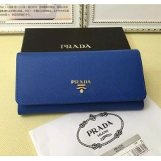 Prada 1M1132 Portemonnee Saffiano Leder Blauw