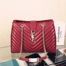 YSL Saint Laurent Monogram Boodschappentas Bordeauxrood