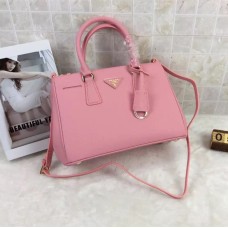 Prada Galleria Tas 1801 Saffiano Leer 30cm Roze