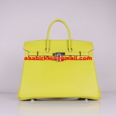 Hermes Birkin 30cm Togo lederen handtassen citroengeel zilver