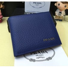 Prada Leren Portemonnee voor Heren 0334 Blauw