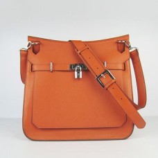 Hermes Jypsiere 28cm Crossbody Tas Oranje Zilver