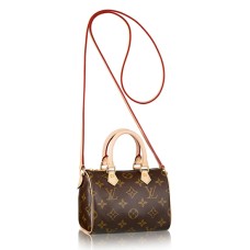 Louis Vuitton M61252 Nano Speedy Crossbody Tas Monogram Canvas