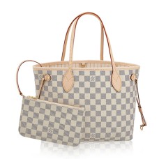 Louis Vuitton N41362 Neverfull PM Schoudertas Damier Azur Canvas