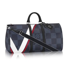 Louis Vuitton N44010 Keepall 55 Bandoulière Plunjezak Damier Cobalt Canvas
