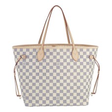 Louis Vuitton N51107 Neverfull MM Schoudertas Damier Azur Canvas