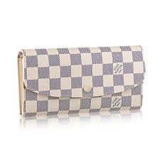 Louis Vuitton N63546 Emilie Portemonnee Damier Azur Canvas